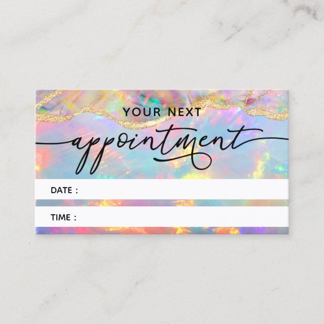 carte de rendez-vous pour la texture néon opal (Devant)