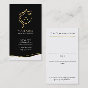 Carte de rendez-vous pour les soins de la peau et 