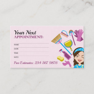 Carte De Rendez-vous Prochain rappel de nettoyage de maison mignon