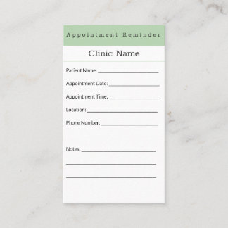 Carte De Rendez-vous Professional Minimal Appointment Reminder Card
