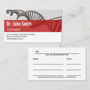 Carte De Rendez-vous Professionnel Médicale Science ADN Strand Nominati