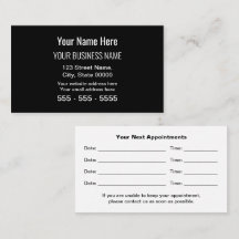 Carte de rendez-vous professionnelle moderne noire