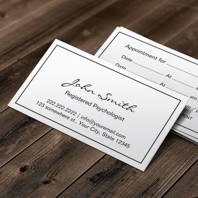 Carte De Rendez-vous Psychologue inscrit Nomination simple encadrée (Créateur téléchargé)