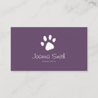 Carte De Rendez-vous Purple Paw Dog Marcher Animaux de compagnie assis 