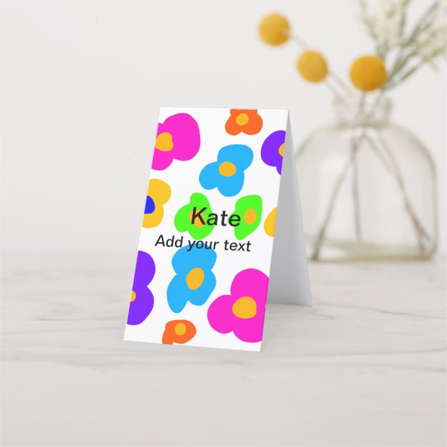 Carte De Rendez-vous Rainbow flower pride amour ajouter nom texte lqbtq (Dos)