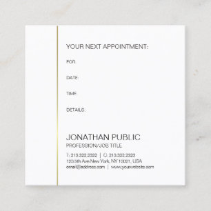 Carte De Rendez-vous Rappel de nomination Docteur Dentiste Or Élégant