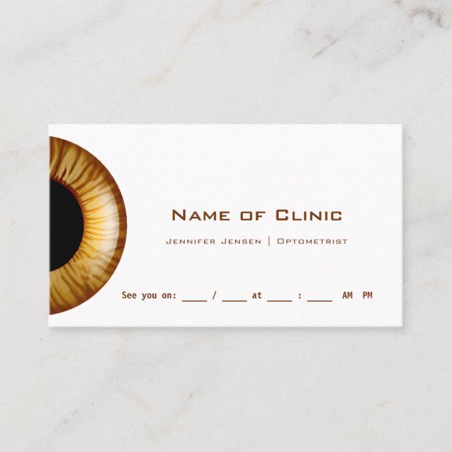 Carte De Rendez-vous Rappel d'examen aurifère Brown Iris (Devant)