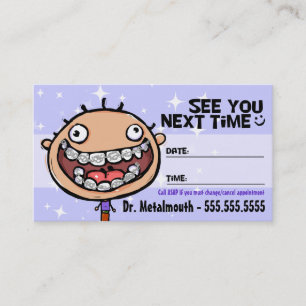 Carte De Rendez-vous Rappel d'Orthodontist.Braces.Dental.Appointment