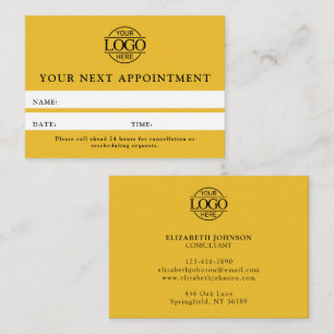 Carte De Rendez-vous Rappel simple professionnel jaune moderne