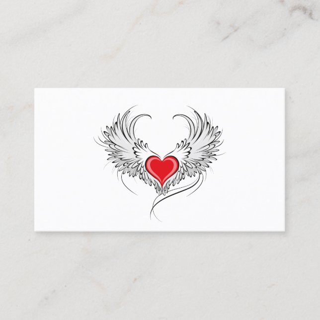 Carte De Rendez-vous Red Angel Coeur avec ailes (Devant)