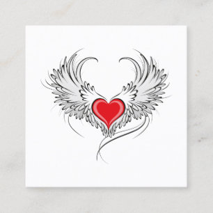 Carte De Rendez-vous Red Angel Coeur avec ailes