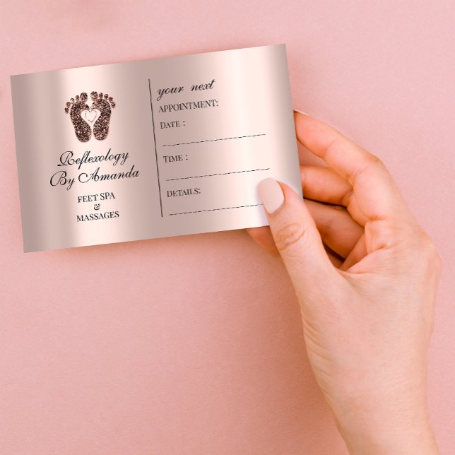 Carte de rendez-vous Réflexologie Massages Rose de (Appointment Card Reflexology Massages Healing Rose)