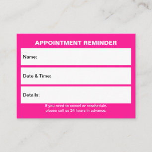 Carte de rendez-vous rose affaires