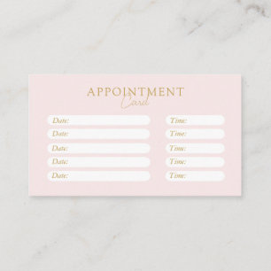 Carte De Rendez-vous Rose et or beige, Minimaliste, Élégant, Salon