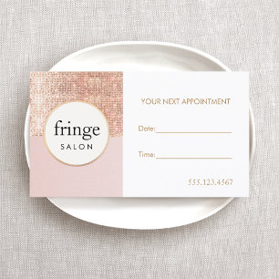 Carte De Rendez-vous Rose Gold Sequin Beauty Salon Appointment