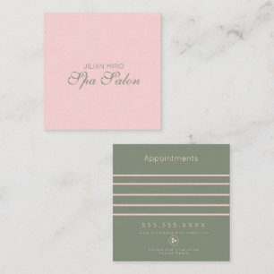 Carte de rendez-vous rose pour studio de beauté Sa