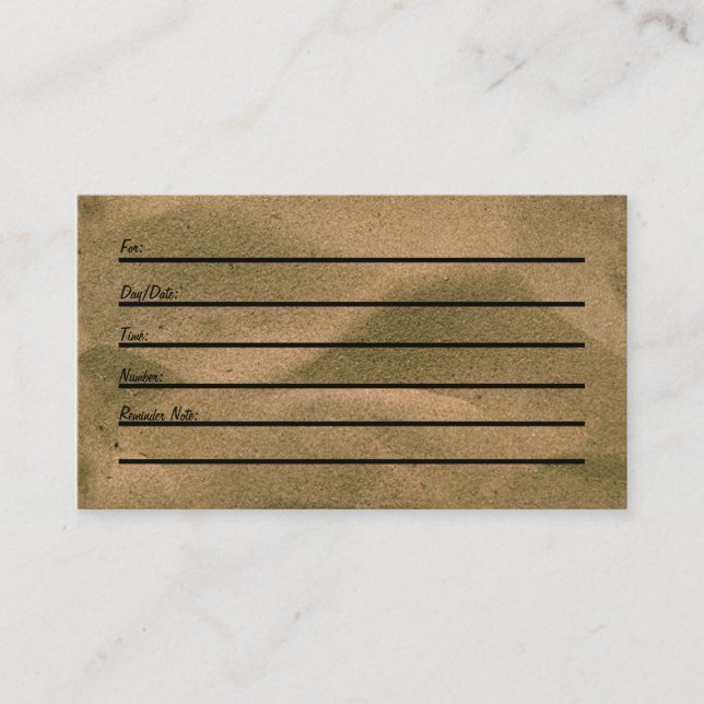 Carte de rendez-vous (sable) (Devant)