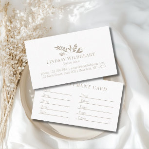Carte De Rendez-vous Salon Botanique Blanc Minimaliste