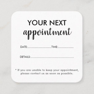 Carte De Rendez-vous Salon de beauté blanc élégant et moderne