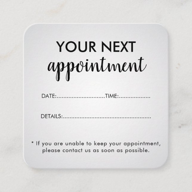 Carte De Rendez-vous Salon de beauté blanc élégant et moderne (Devant)