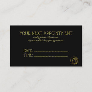 Carte De Rendez-vous Salon de beauté en or et noir