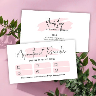 Carte De Rendez-vous Salon de beauté et spa de cils à l'aquarelle rose