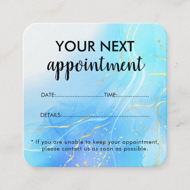 Carte De Rendez-vous Salon de beauté moderne et élégant en marbre (Devant)