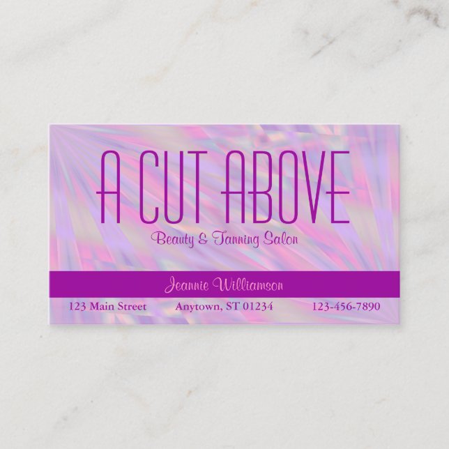 Carte De Rendez-vous Salon de beauté pourpre (Devant)