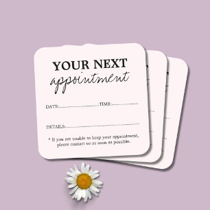 Carte De Rendez-vous Salon de beauté rose clair simple et élégant