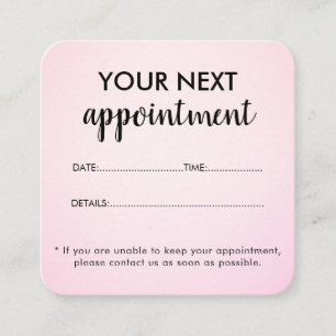 Carte De Rendez-vous Salon de beauté rose élégant moderne