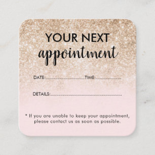 Carte De Rendez-vous Salon de beauté rose moderne or élégant