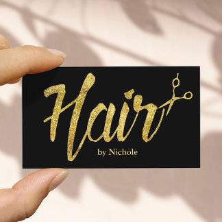 Carte De Rendez-vous Salon de cheveux Typographie Or moderne Rendez-vou