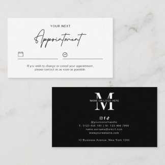 Carte De Rendez-vous Salon de coiffeuse moderne professionnel noir simp