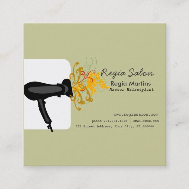 Carte De Rendez-vous Salon de coiffure de floraison moderne de (Devant)