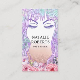 Carte De Rendez-vous Salon de coiffure de maquilleur de fille de beauté