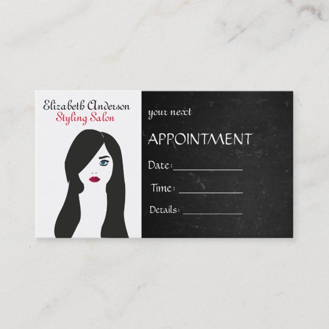 Carte De Rendez-vous Salon de coiffure élégant (Devant)