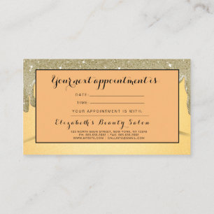 Carte de rendez-vous salon de coiffure Gold Partie