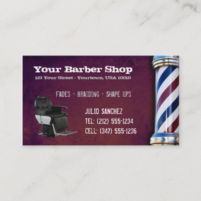 Carte De Rendez-vous Salon de coiffure PERSONNALISABLE AVANT JÉSUS (Devant)