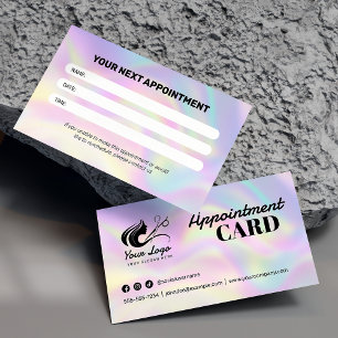 Carte De Rendez-vous Salon Holographique Moderne Logo & Médias Sociaux