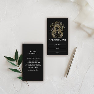Carte De Rendez-vous Salon Maquillage ongles cheveux Tarot Mystique Or