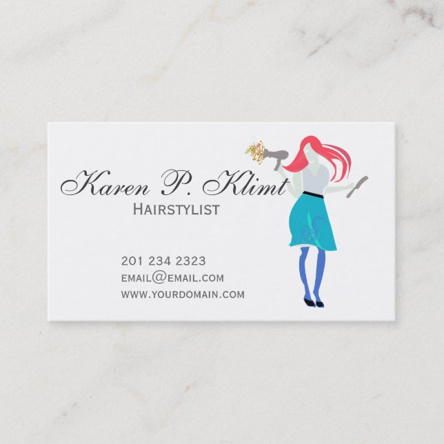 Carte De Rendez-vous Salon professionnel coiffeur Red Head (Devant)