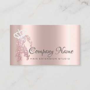 Carte De Rendez-vous Salon rose d'étincelle de couronne d'or de cheveu