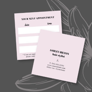 Carte De Rendez-vous Salon simple et élégant Rose aux cheveux blancs