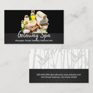 Carte De Rendez-vous Salts et Huiles de Bain Jour de Spa   Fond en Bamb