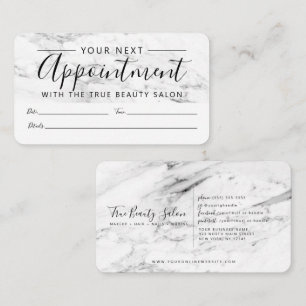 Carte De Rendez-vous Script moderne en marbre noir blanc
