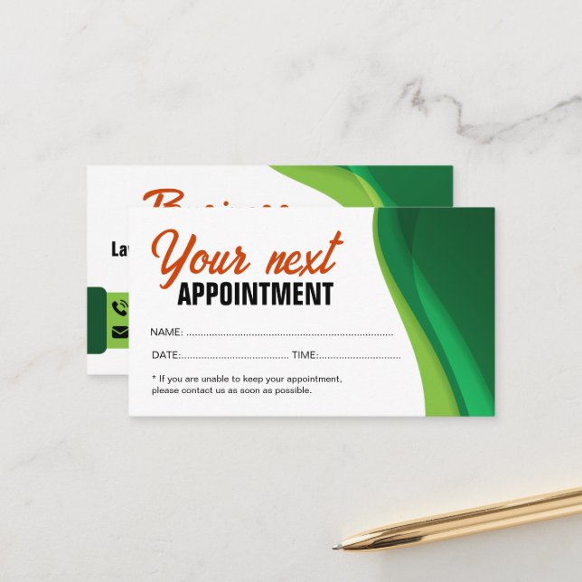 Carte De Rendez-vous Service d'aménagement paysager et de pelouse vert  (Devant/Arrière en situation)