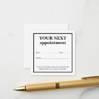 Carte de rendez-vous simple Elegant Black White Be