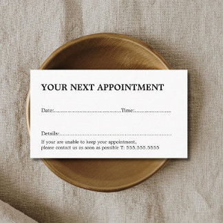 Carte De Rendez-vous Simple Elegant Black White Salon
