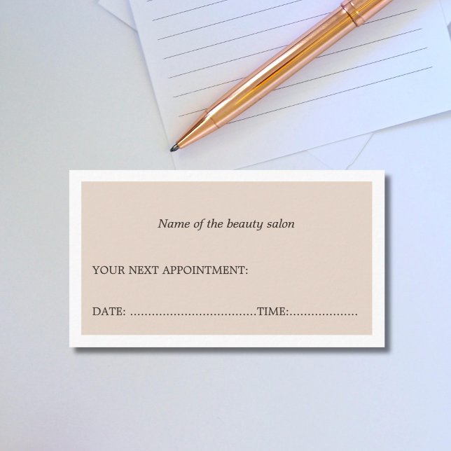 Carte de rendez-vous simple Elegant Clean Beauty S (Créateur téléchargé)