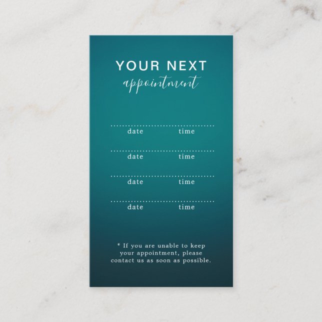 Carte de rendez-vous simple et élégante du salon d (Devant)